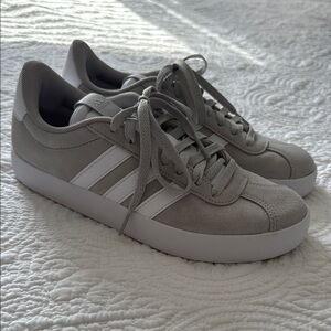 Adidas Gray and White Sneakers